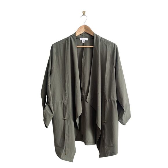 Majora Jacket Waterfall Front Lightweight Green Women's L Adjustable Belt NWT - Picture 1 of 9